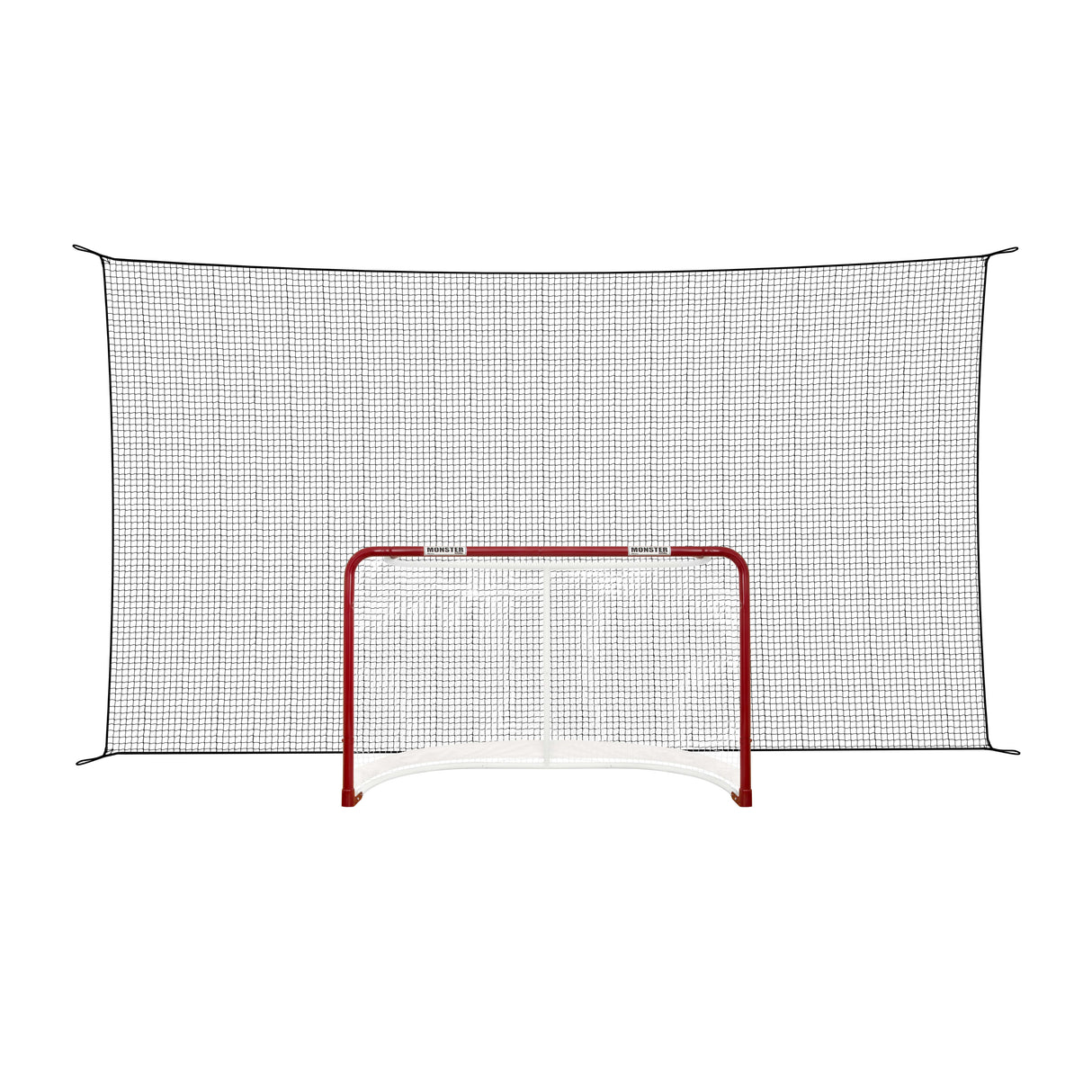Extreme Hockey Backstop Net 5x2.5m PE, safe training net for young players to catch missed pucks.